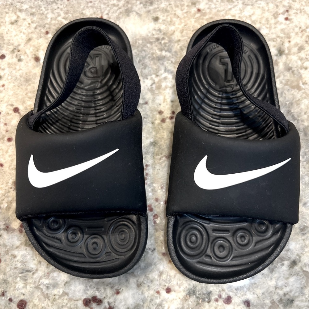 Nike Toddler Kawa Slides - Size 8c - Black -Like New Condition